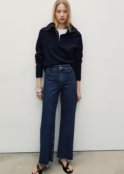 Catherin culotte high-rise jeans dark blue - Women - 1 - MANGO | Mango (US/MX/AU)