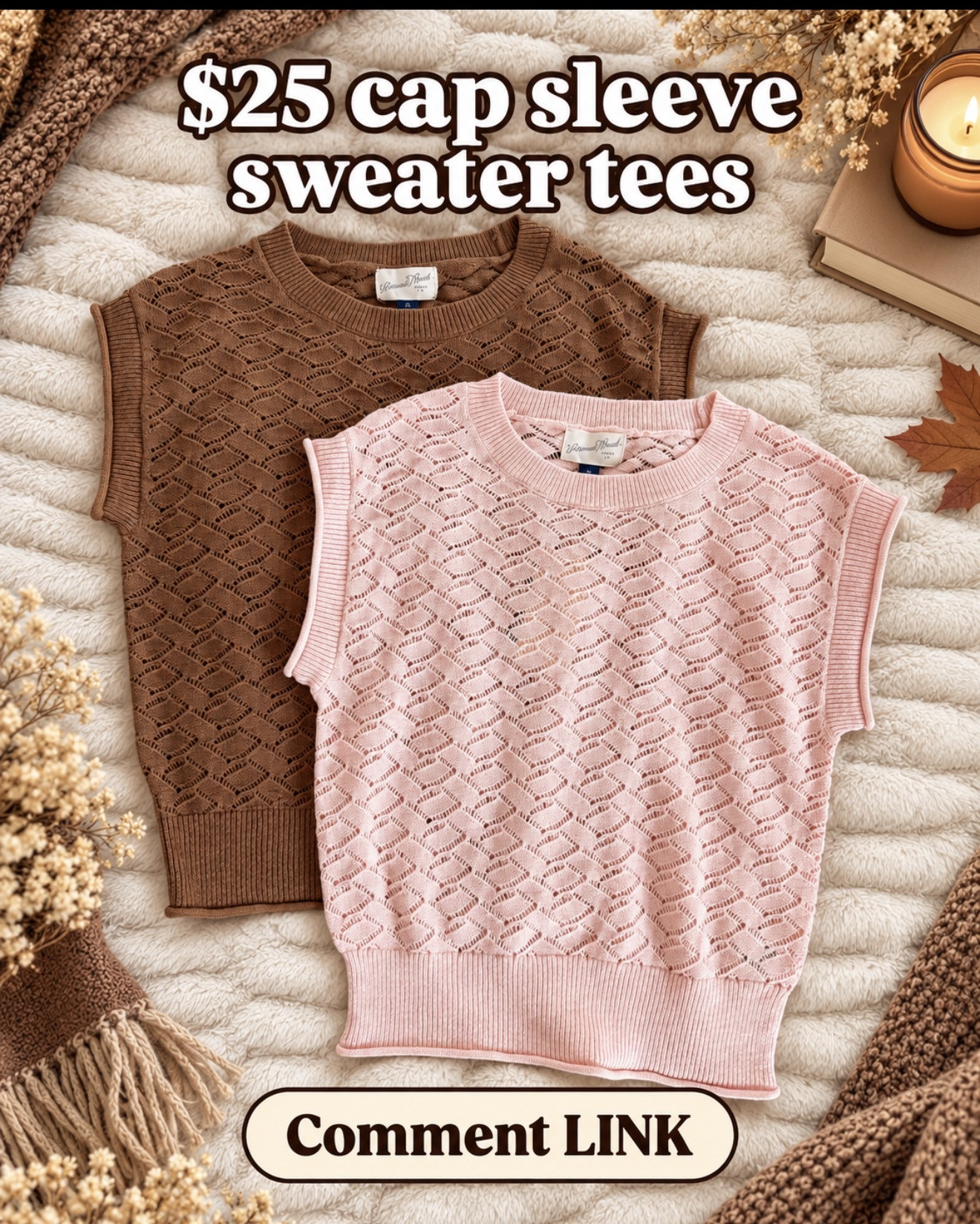 These $25 cap-sleeve sweater tees are the cutest little fall transition tops 😍 Love the texture—and both colors are SO good! Comment LINK and I’ll send them over.

#LTKOver40 #LTKootd #LTKmomlife