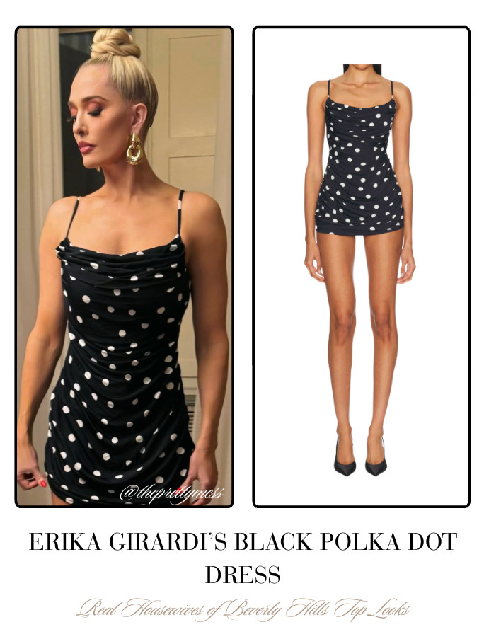 Erika Girardi's Black Polka Dot Dress 📸= @theprettymess 

 