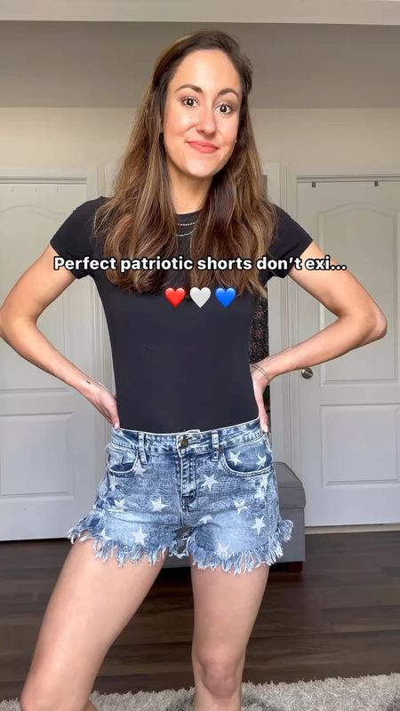 Star print Jean shorts from Amazon - perfect for Fourth of July! 

Distressed Jean shorts // patriotic shorts // Fourth of July outfit // Star patterned shorts // gold jewelry from Amazon // black bodysuit from Amazon 

#LTKFindsUnder50 #LTKStyleTip #LTKSeasonal