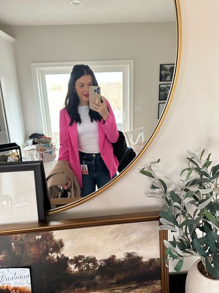 Pink target blazer! Size down 1! So light weight and cute for spring 