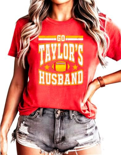 Go Taylor's Husband Shirt for Women & Girls Funny Football Game Day Viral Sports Fan Tee | Amazon (US)