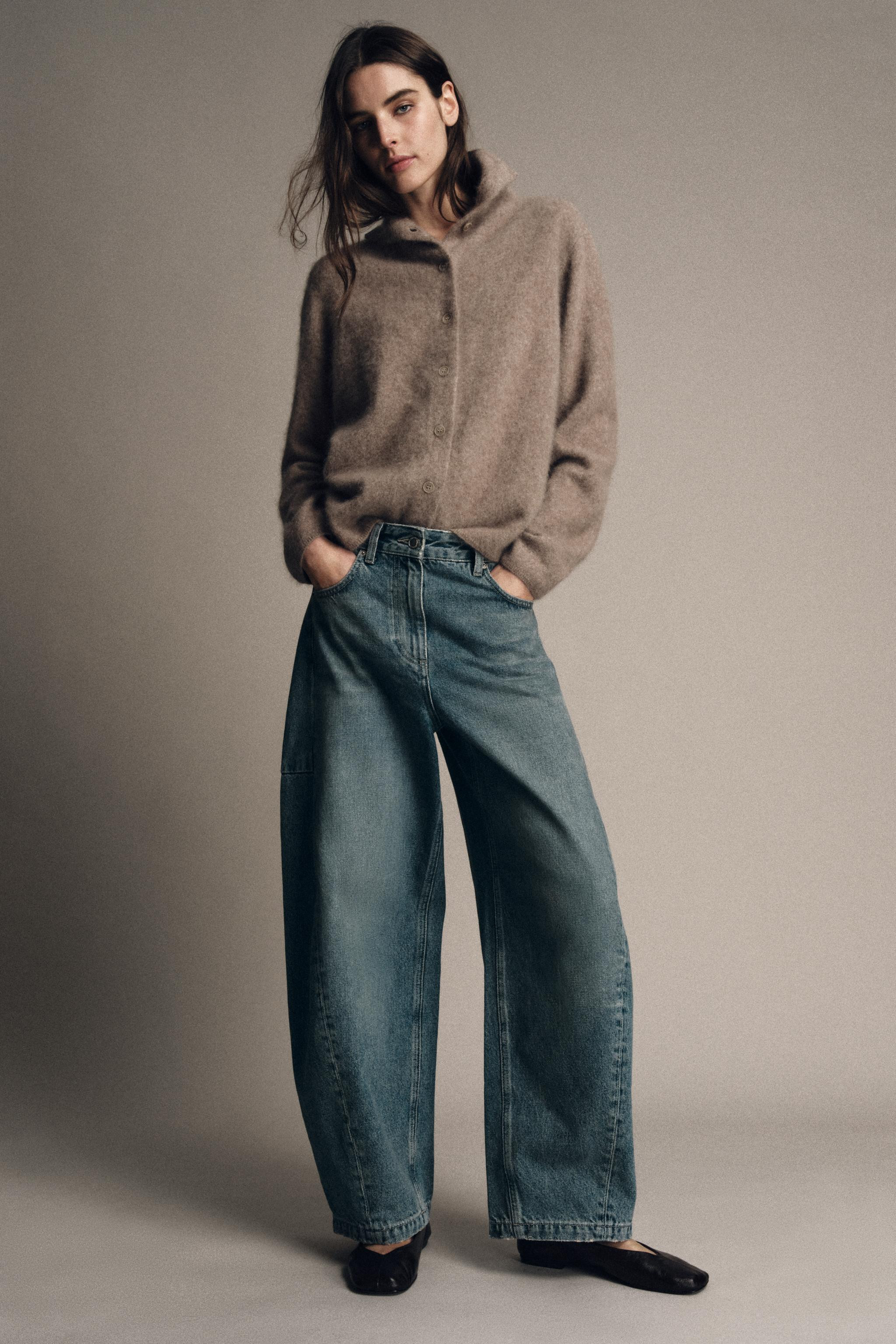 ZW COLLECTION MID-RISE ANKLE BALLOON JEANS | Zara US