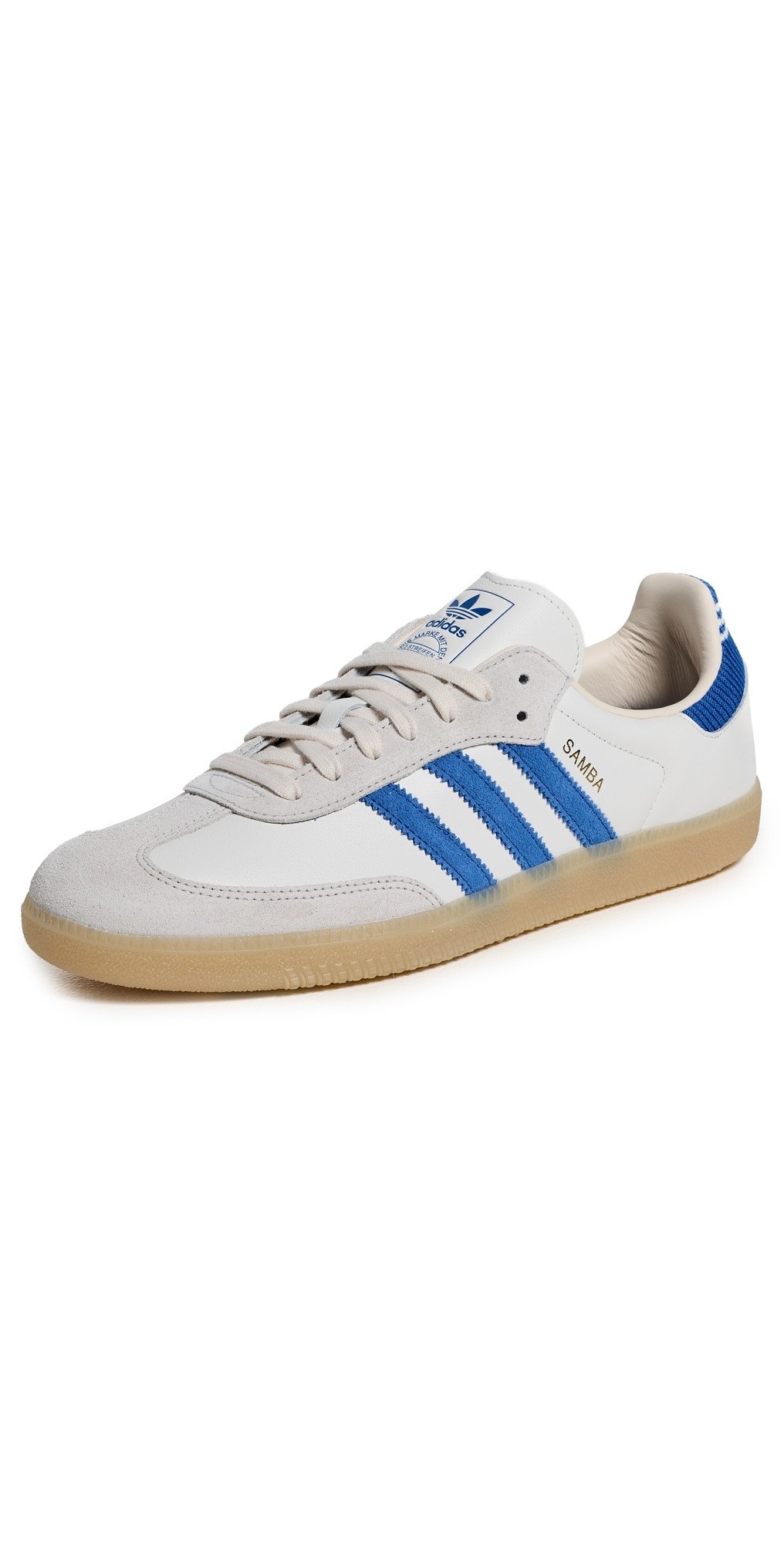 adidas Samba OG Sneakers Cloud White/Blue/Gum 3 7 | Shopbop