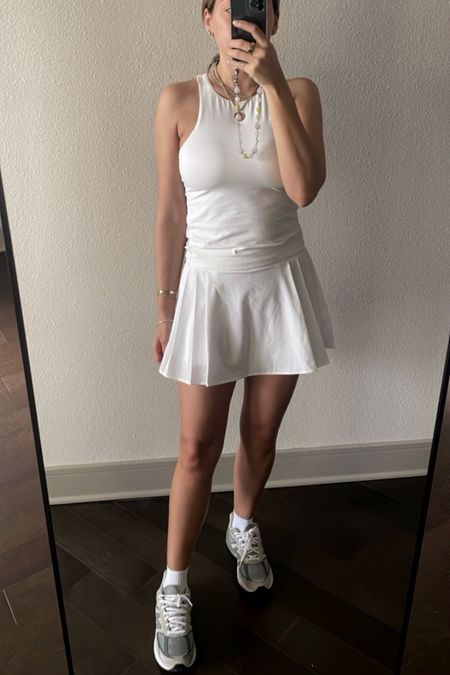 Lululemon White tennis skirt (size 6) and white tank from target (med) 

#LTKfitness #LTKxTarget