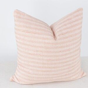 Pink Striped Pillow Blush Pillow Cover Blush Designer - Etsy | Etsy (US)