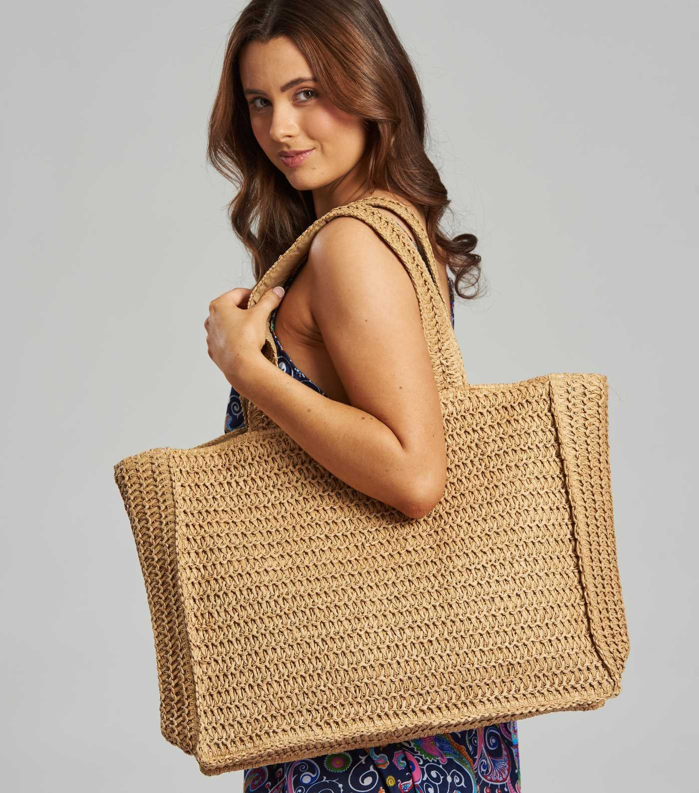 South Beach Light Brown Straw Effect Large Tote Bag
						
						Add to Saved Items
						Remove ... | New Look (UK)