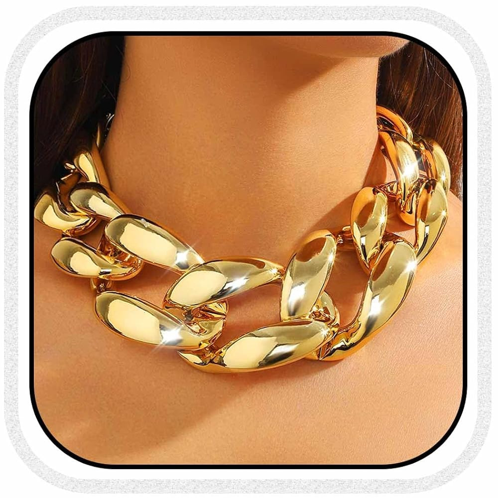 CLOACE Chunky Choker Necklace Gold Cuban Link Necklaces Chain Fashion Jewelry for Women | Amazon (US)
