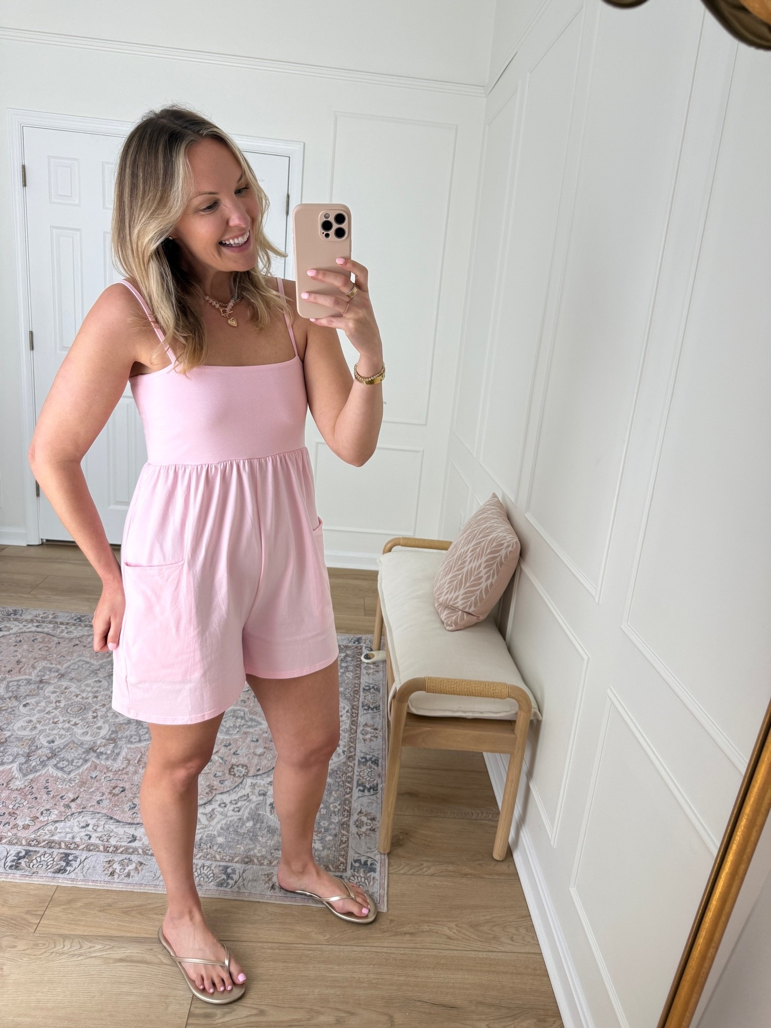 Casual summer romper, wearing a med