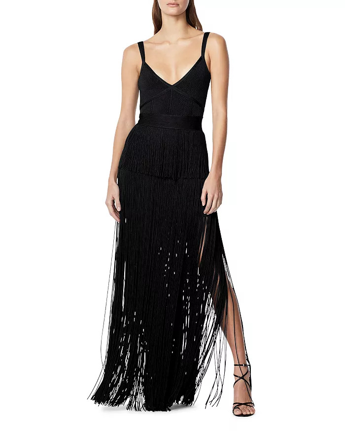 Strappy Ottoman Fringe Gown | Bloomingdale's (US)