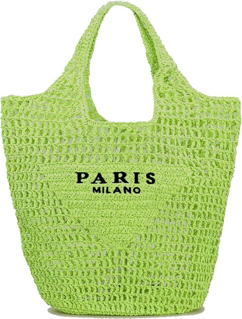 YiYLunneo Straw Bag for Women Large Woven Bag Hollow Straw Beach Bags for Women Fashion Shoulder ... | Amazon (US)