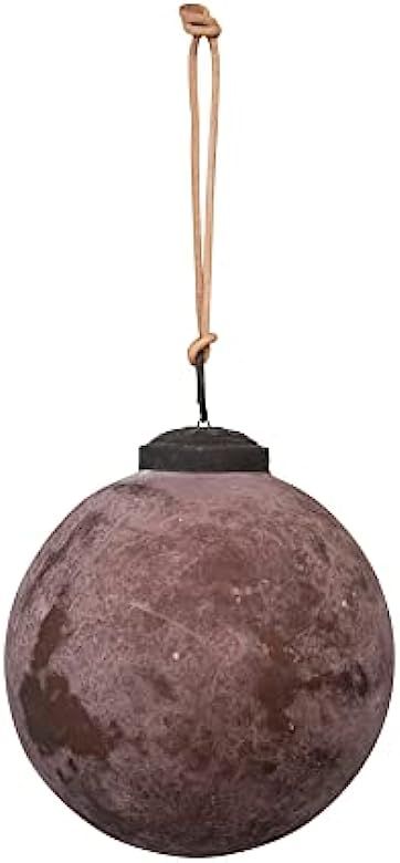 Creative Co-Op Glass Ball Ornament, Distressed Powder Finish, Matte Plum | Amazon (US)