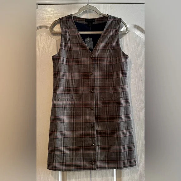 House of Harlow 1960 Plaid Sleeveless Button Down Dress - Size S NWOT | Poshmark