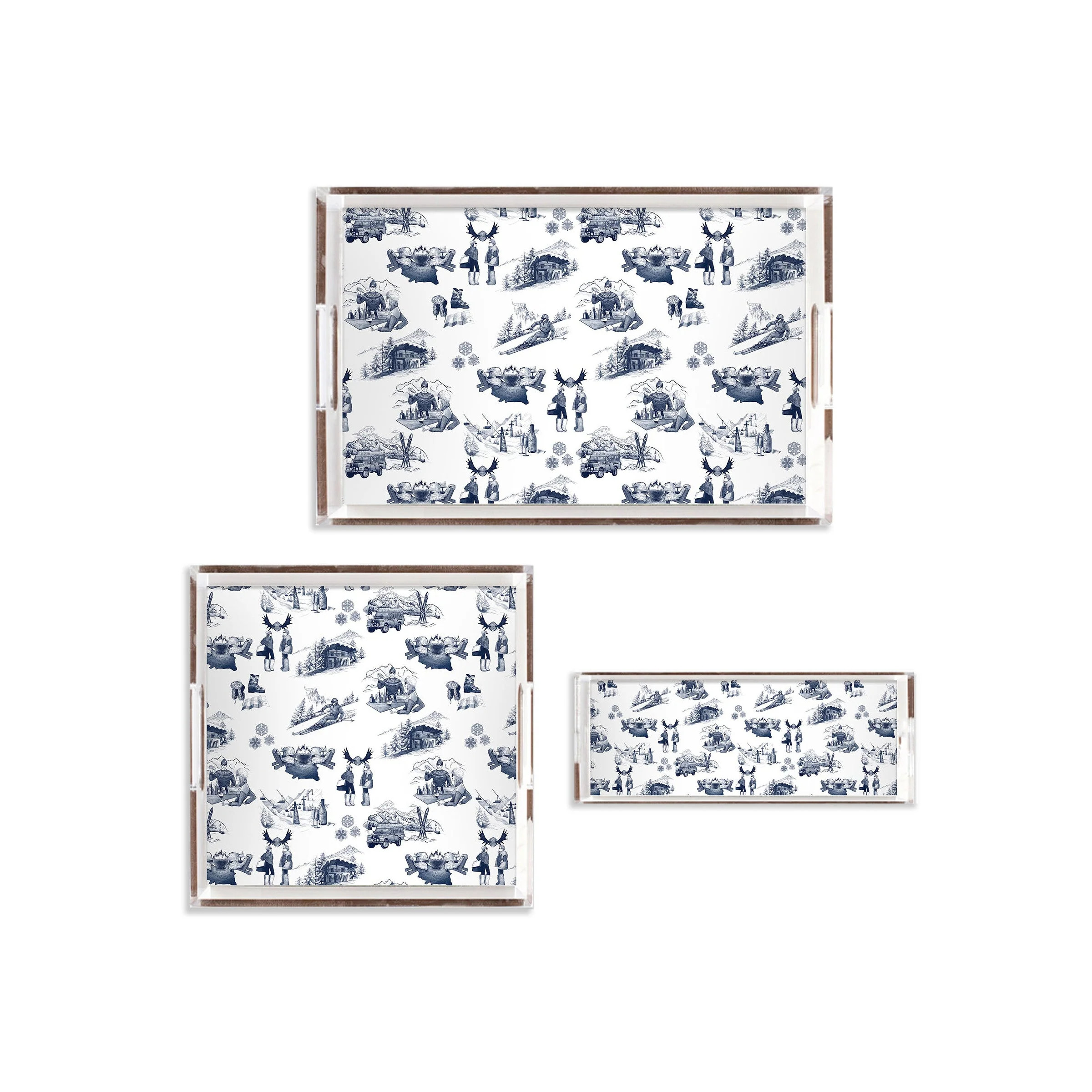 Après Ski Toile Lucite Tray  | Personalized Lucite Trays | Katie Kime | Colorful Prints, Wallpap... | Katie Kime Inc