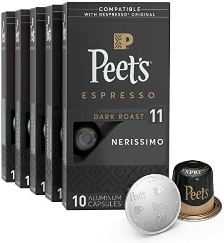 Peet's Coffee Espresso Capsules Nerissimo, Intensity 11, 50 Count Single Cup Coffee Pods Compatib... | Amazon (US)
