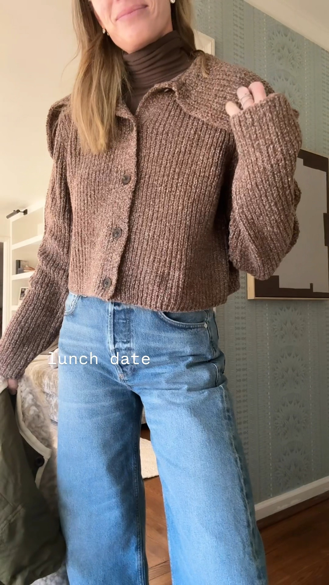 It’s freezing but we had a quick lunch date today :) sweater is size small! Perfect with a turtleneck under it for colder weather. 

#LTKStyleTip #LTKFindsUnder50