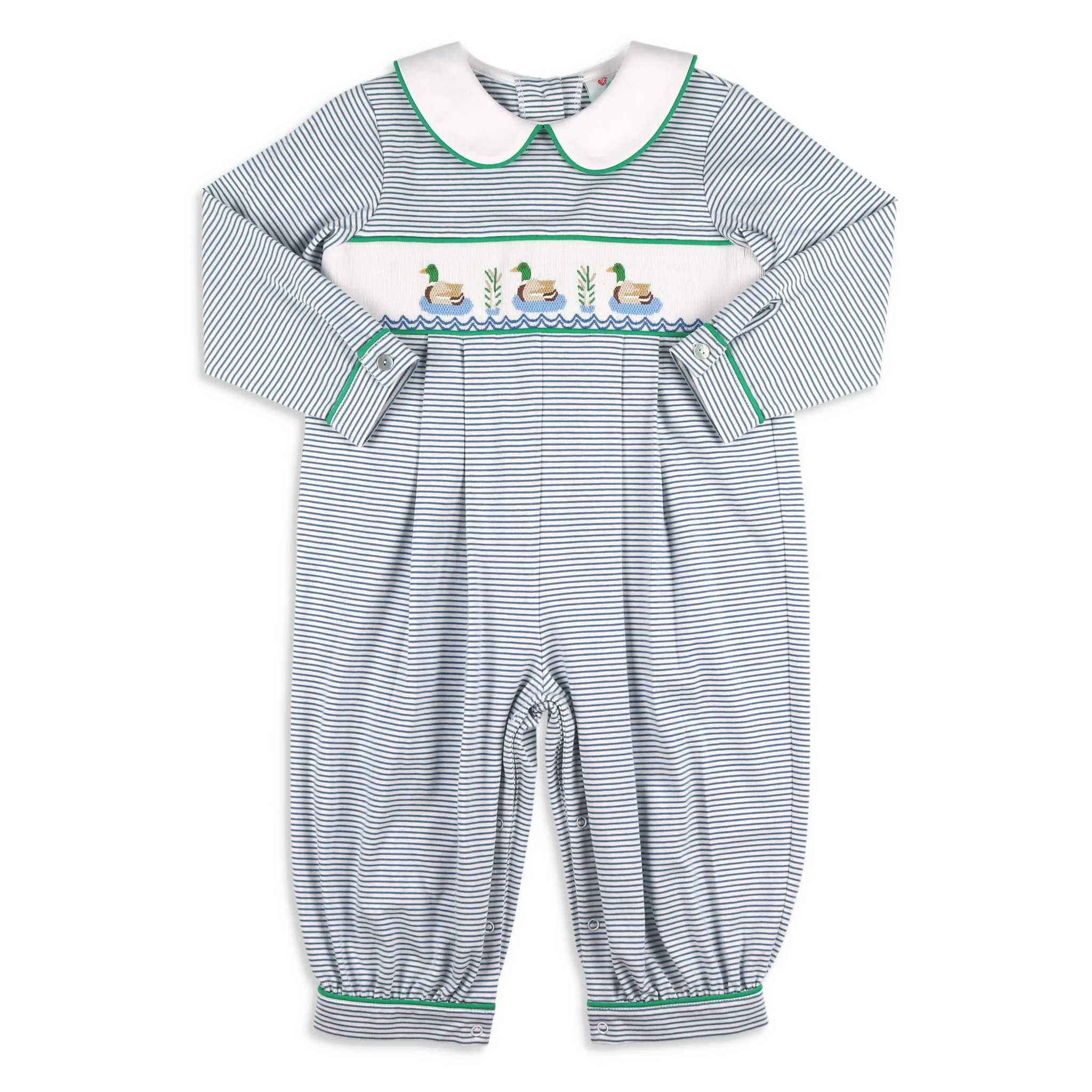 Boys Mallard Smocked Bubble - Shrimp and Grits Kids - Shrimp and Grits Kids | Shrimp and Grits Kids