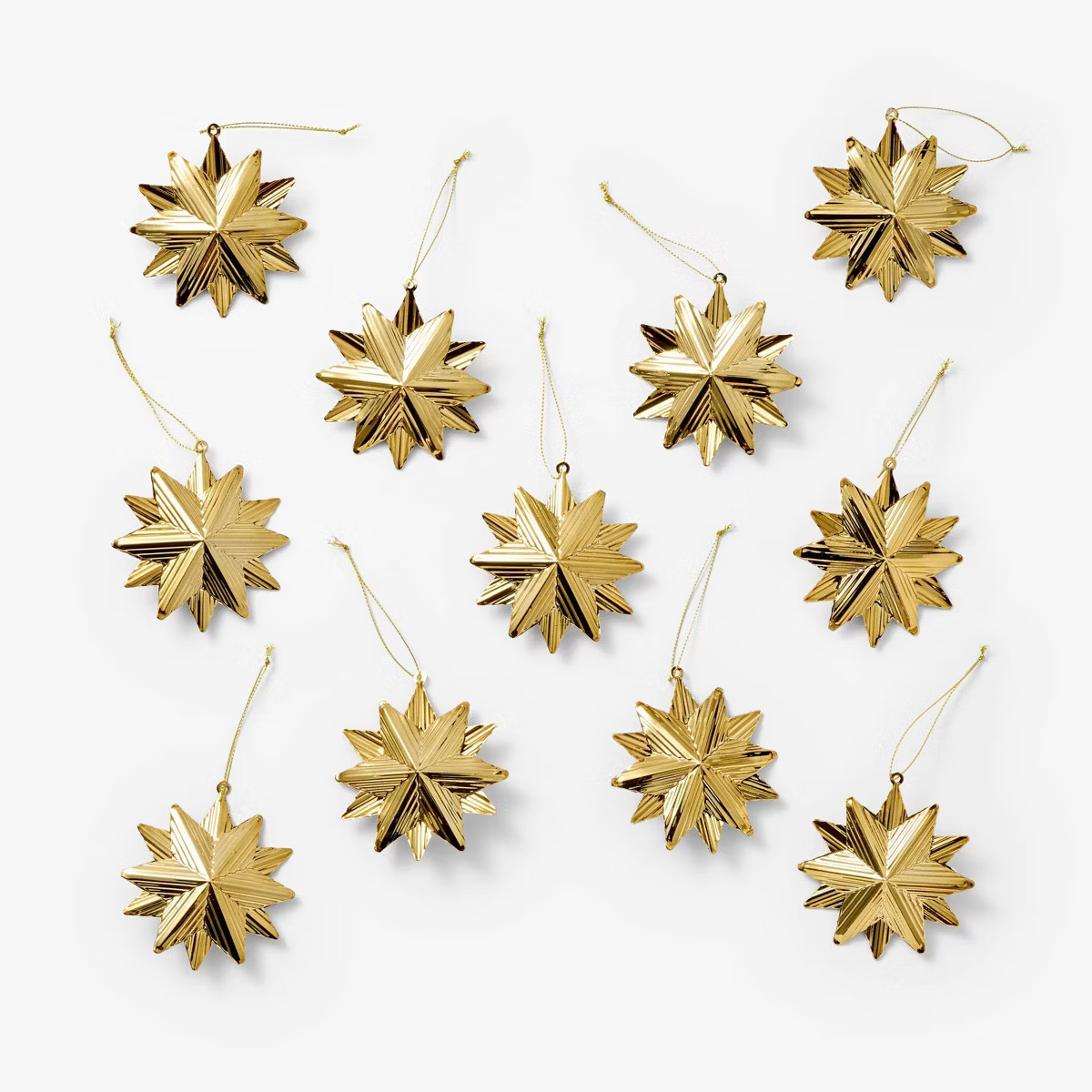 Set of 11 Hammered Gold Metal Star Decorative Ornaments - Threshold™ designed with Studio McGee | Target