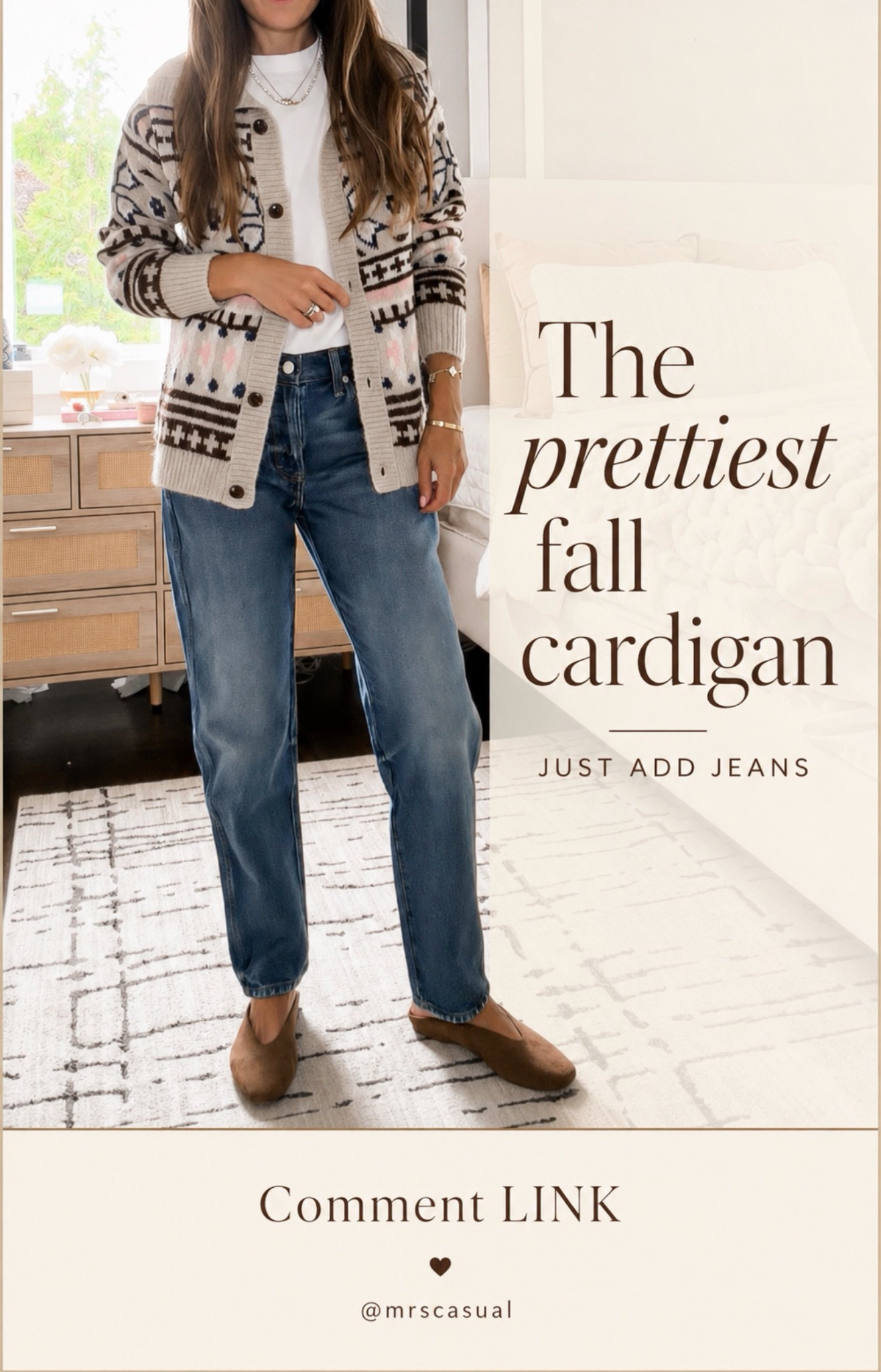 This cardigan is SO pretty 🤎 The pattern, the little hints of pink… it makes a simple tee and jeans feel like the cutest fall outfit!

Comment LINK and I’ll send you the details!

#LTKSeasonal #LTKOver40 #LTKgrwm