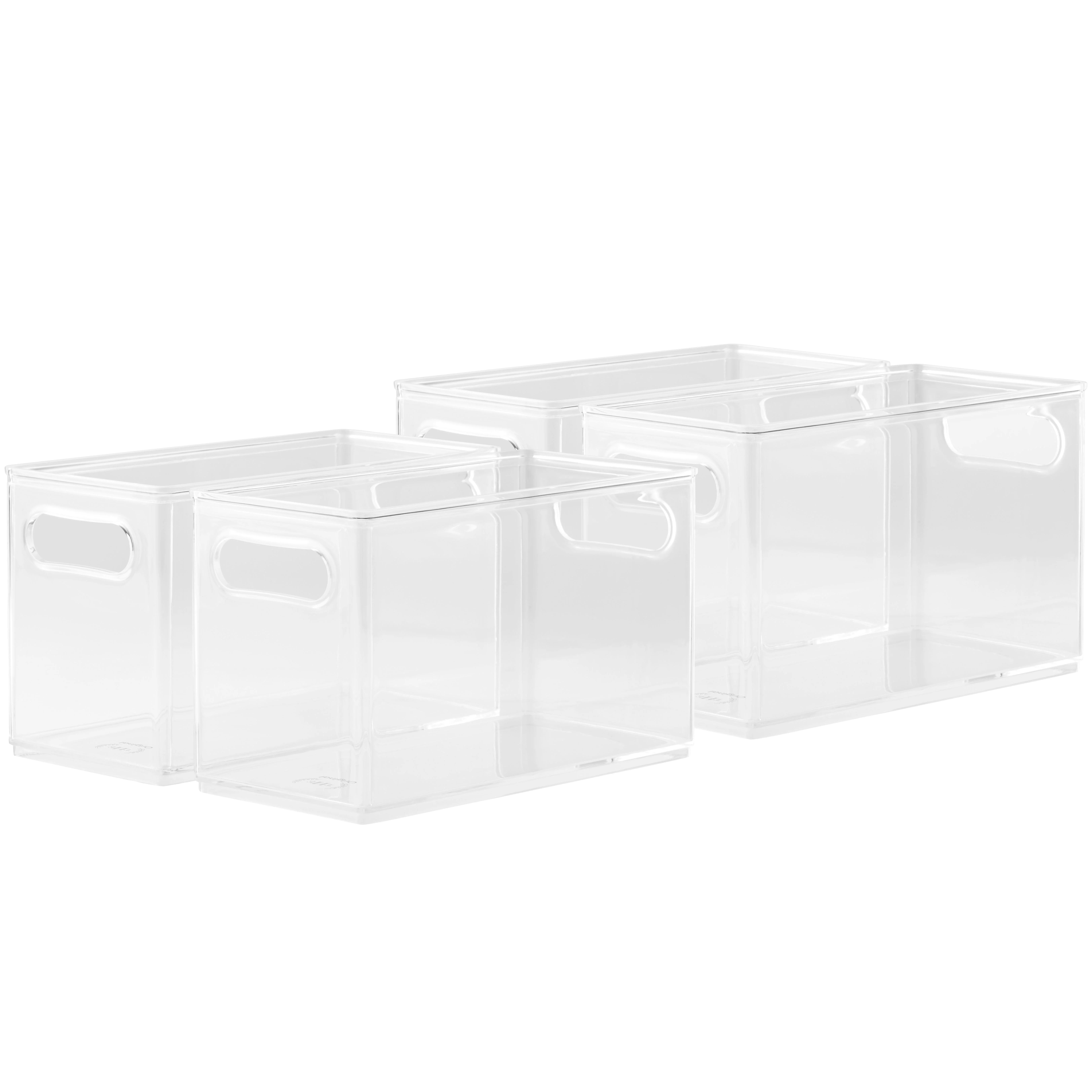 The Home Edit Narrow Bins, 10" x 5" x 6" Clear Plastic Modular Storage System, 4 Pack - Walmart.c... | Walmart (US)