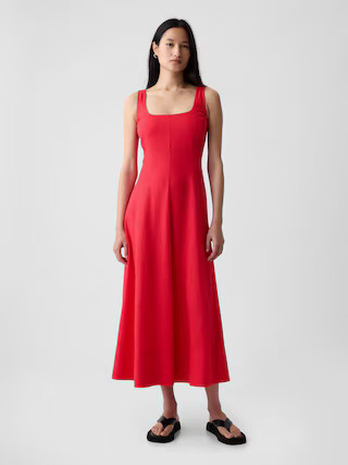 Linen-Blend Midi Dress | Gap (US)