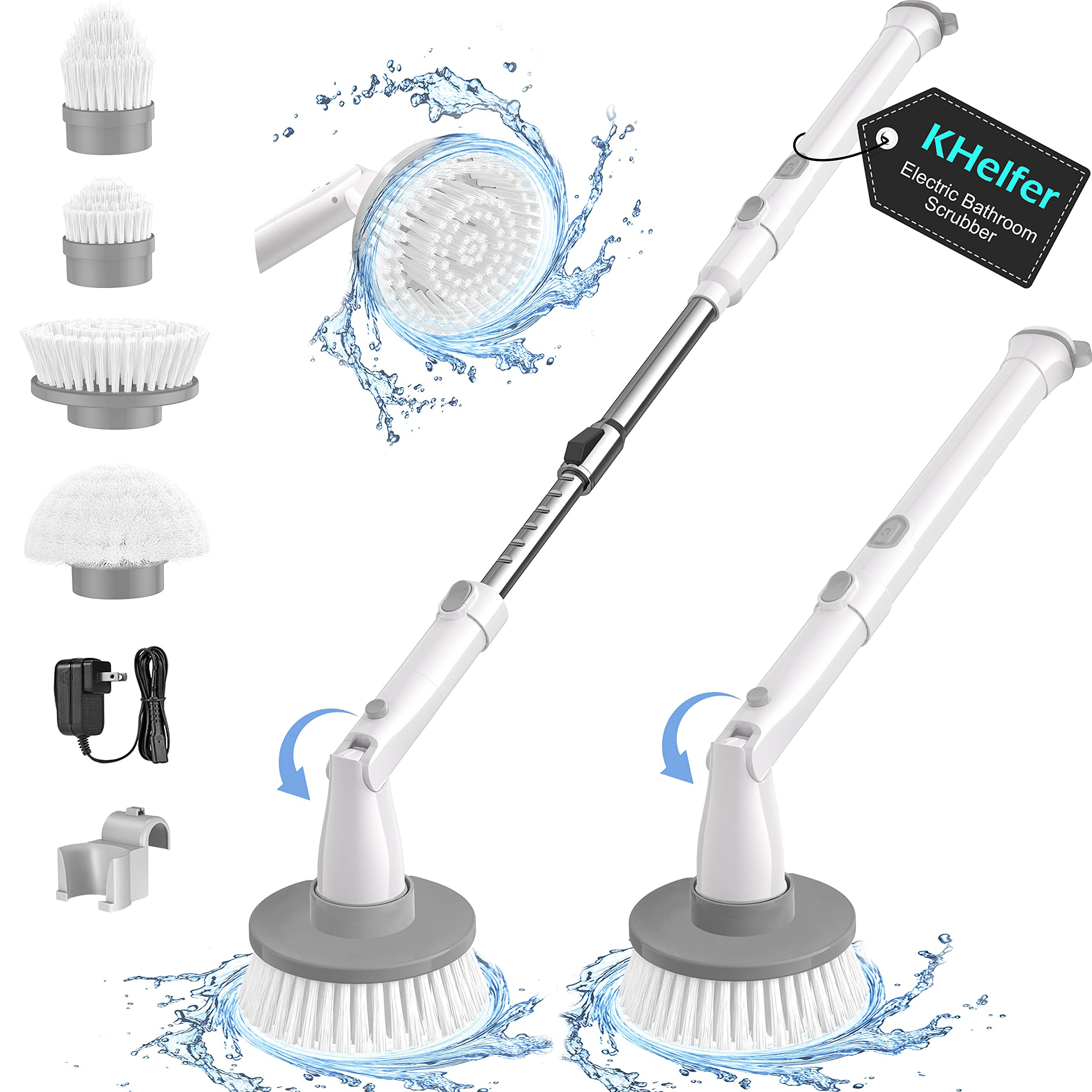 kHelfer Electric Spin Scrubber, KH8W 2023 New Cordless Shower Scrubber with 4 Replacement Head, 1... | Amazon (US)