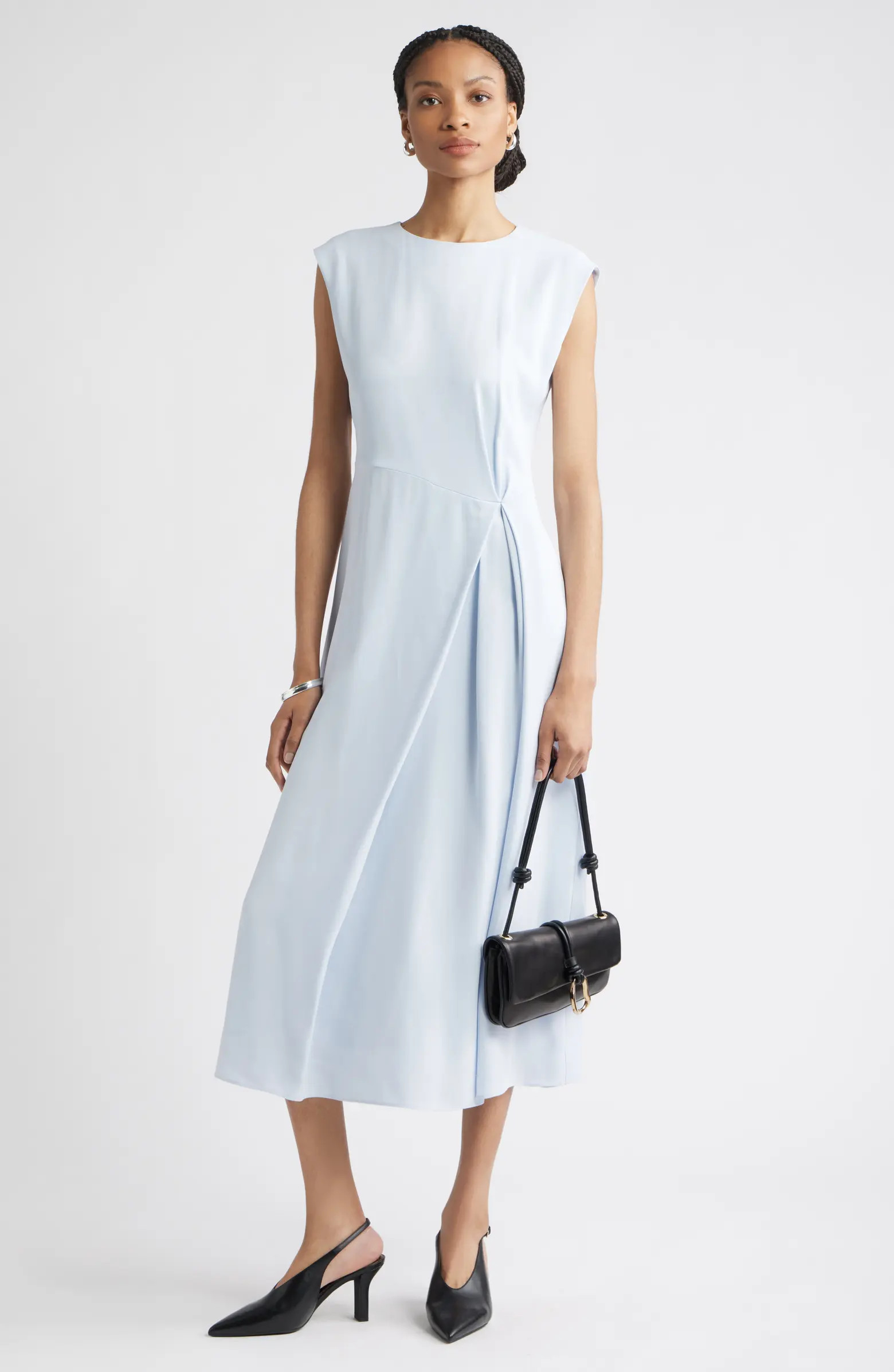 Front Pleat Midi Dress | Nordstrom