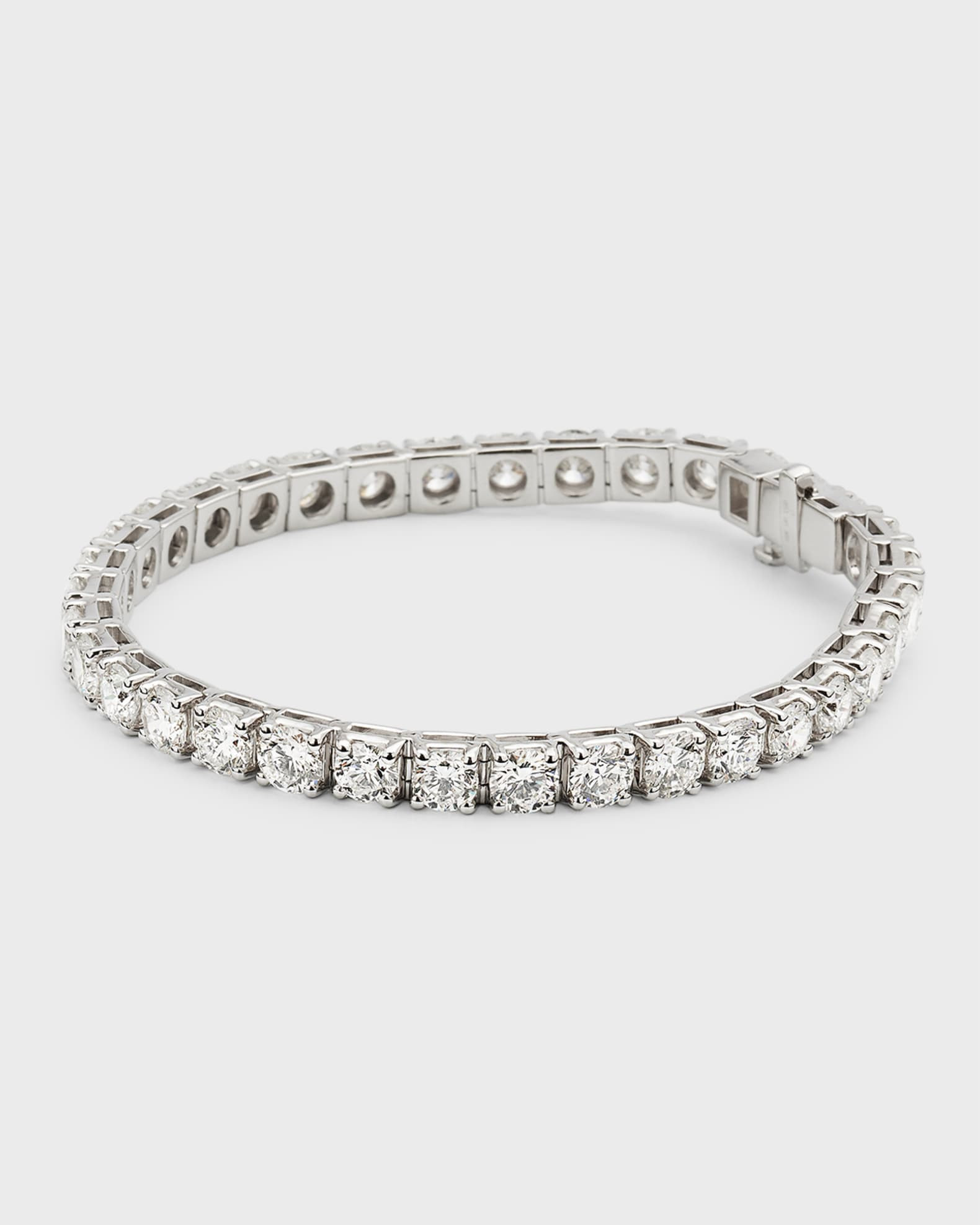 Neiman Marcus Lab Grown Diamonds Lab Grown Diamond 18K White Gold Round Tennis Bracelet, 7"L | Neiman Marcus