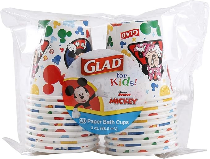 Glad for Kids Disney Mickey & Friends Disposable Mini Paper Cups - Colorful Heavy Duty, Soak Proo... | Amazon (US)