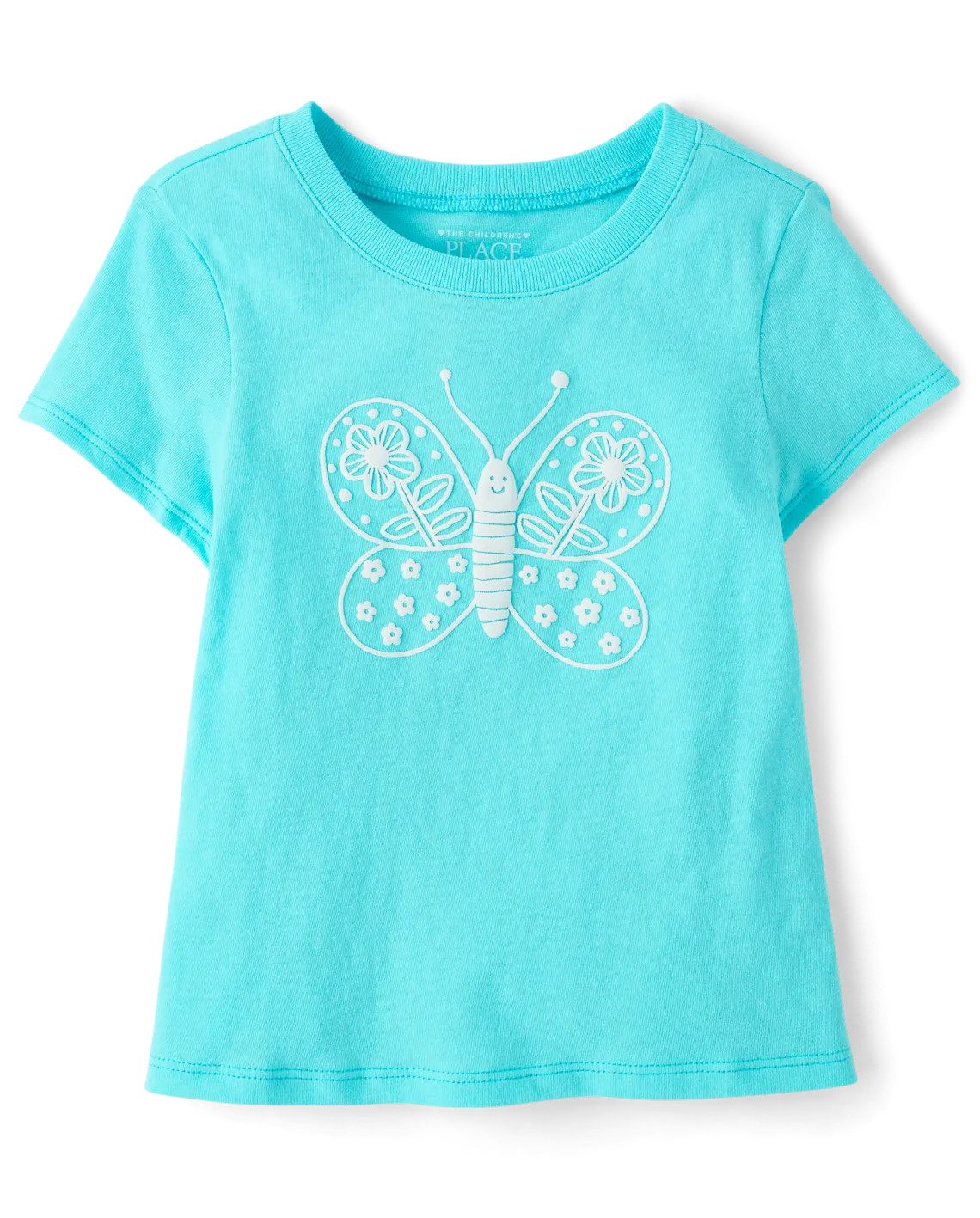 Baby And Toddler Girls Butterfly Graphic Tee - blue | The Children's Place