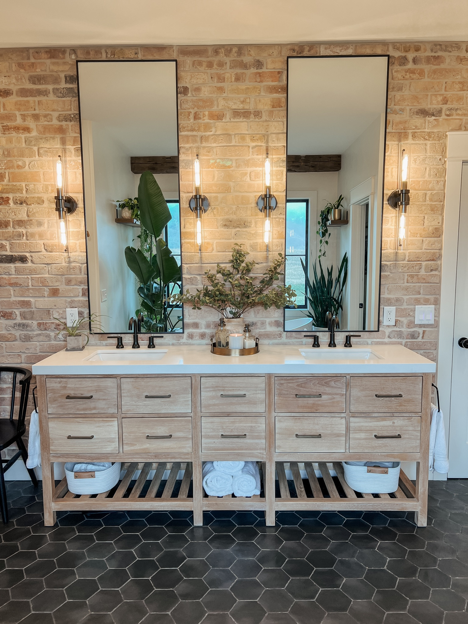 Master bath
Twin mirrors
Floor length mirrors
Vanity
Bathroom vanity
Master bath 
84 inch vanity 
Styled bathroom 
Bathroom sconces 
Bathroom towels 
Bathroom baskets 
Shaker bench 
Bathroom bench 
Organic modern bathroom
Plants

#LTKHome