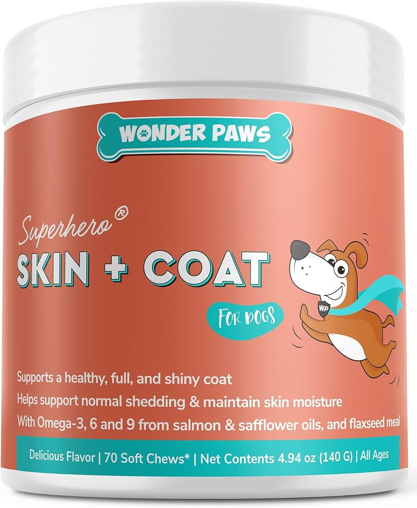 Skin & Coat Supplement for Dogs with Salmon Oil, Omega 3 & 6, EPA & DHA, Promotes Healthy Skin an... | Amazon (US)