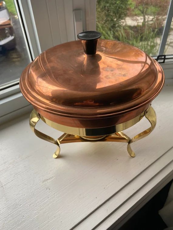 Vintage Copper Chafing Dish With Removable Burner | Etsy Canada | Etsy (CAD)