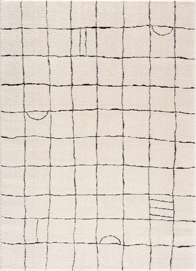 Keanu Off-White Grid Shag Rug - Limited Edition | Boutique Rugs