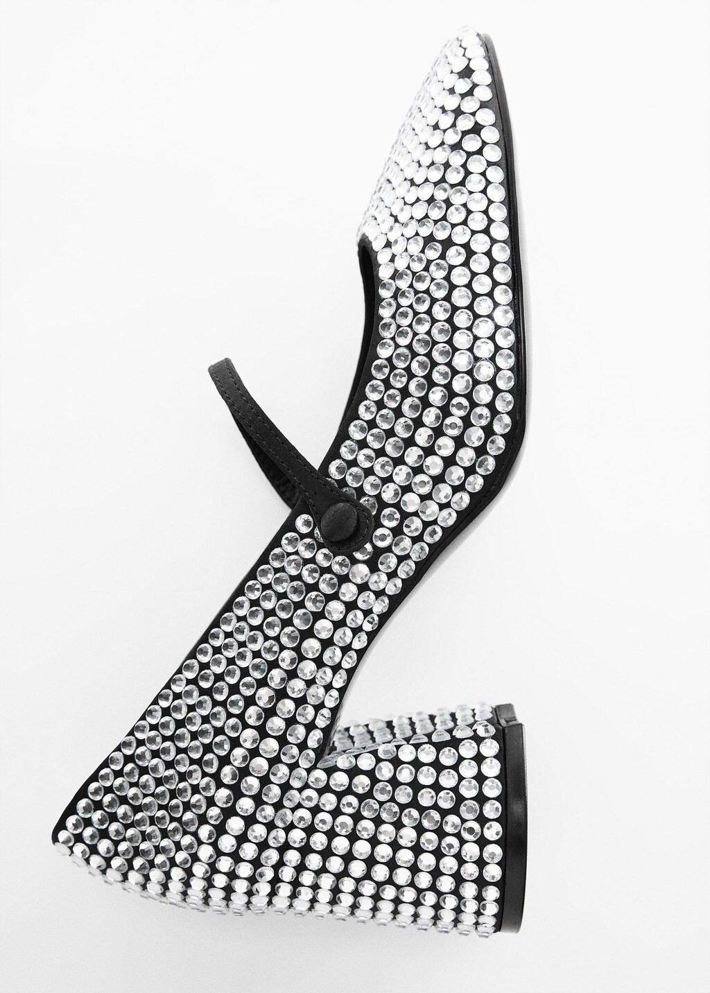 Rhinestone block-heeled shoe -  Women | Mango United Kingdom | MANGO (UK)