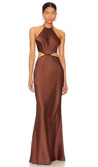Edem Backless Maxi Dress in Chocolate | Revolve Clothing (Global)
