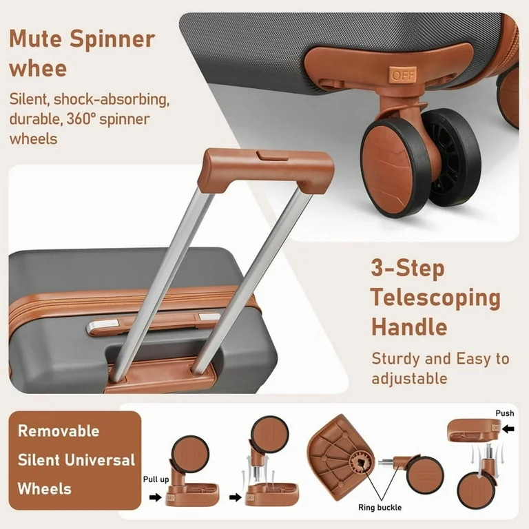 Joyway 3-Piece Luggage Set 20-Inch Carry-On Suitcase with Spinner Wheels TSA Lock Travel Duffel B... | Walmart (US)