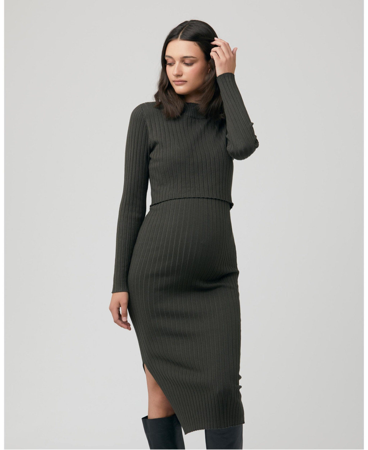 Nella Rib Nursing Knit Dress Ivy | Macys (US)