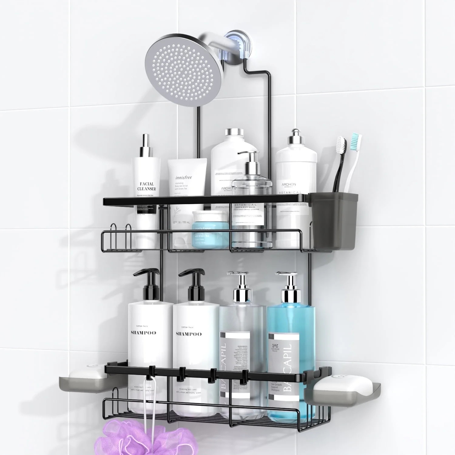 Aitatty Shower Caddy over Shower Head: Stainless Steel Bathroom Organizer for Shampoo with Soap H... | Walmart (US)