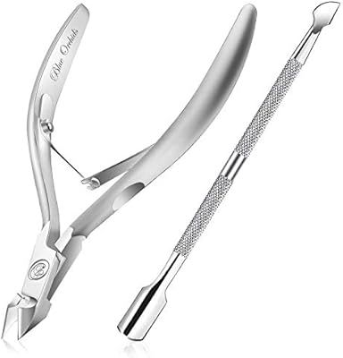 Hand Sharpened Cuticle Nipper with Cuticle Pusher-Professional Grade Stainless Steel Cuticle Remo... | Amazon (US)