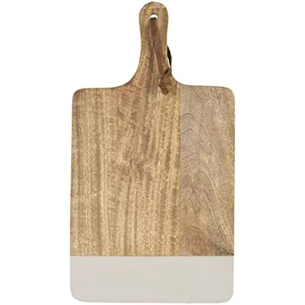 Foreside Home & Garden Wood & Gray Resin with Leather Loop Tall Cutting Board - Walmart.com | Walmart (US)