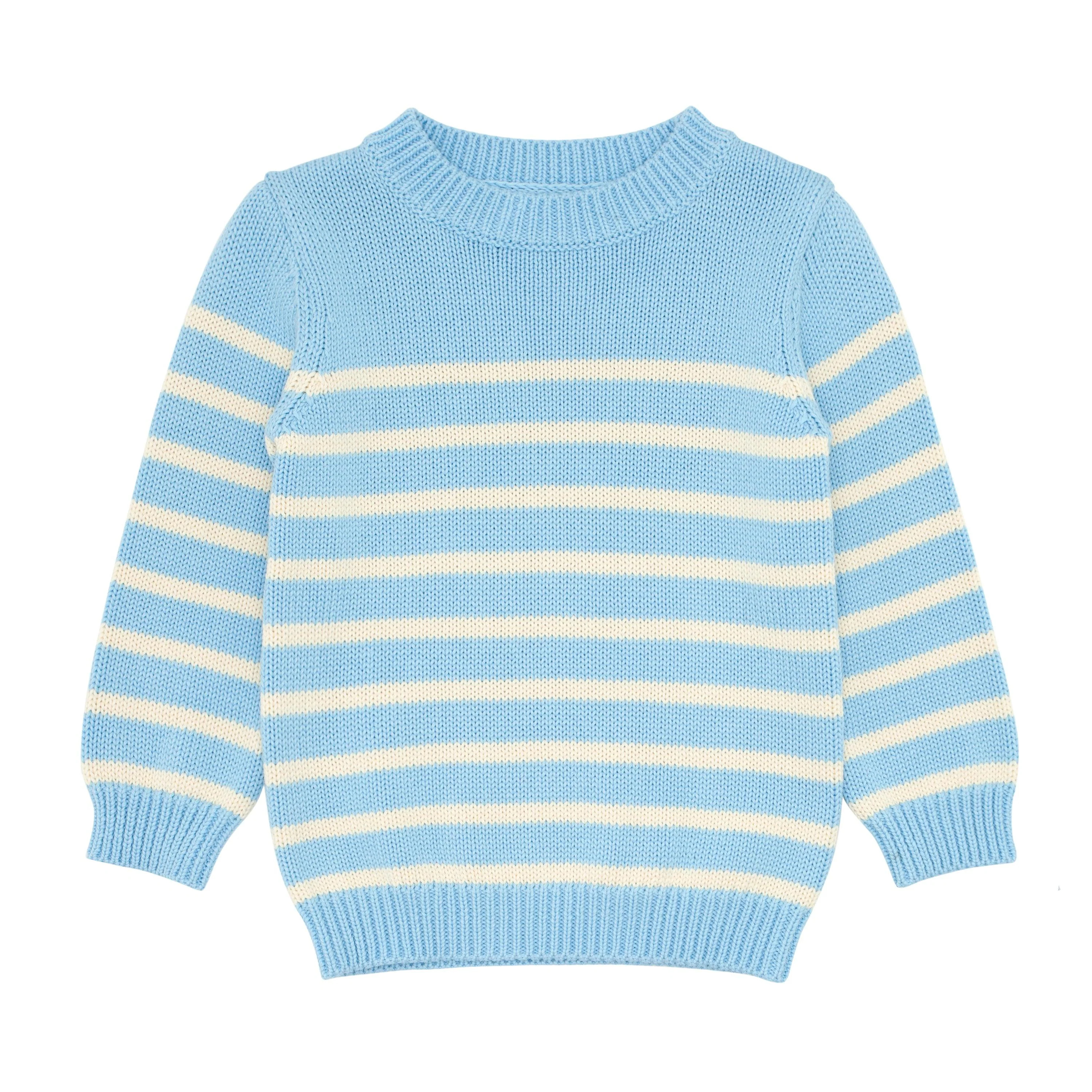 unisex peri blue and cream knit sweater | minnow