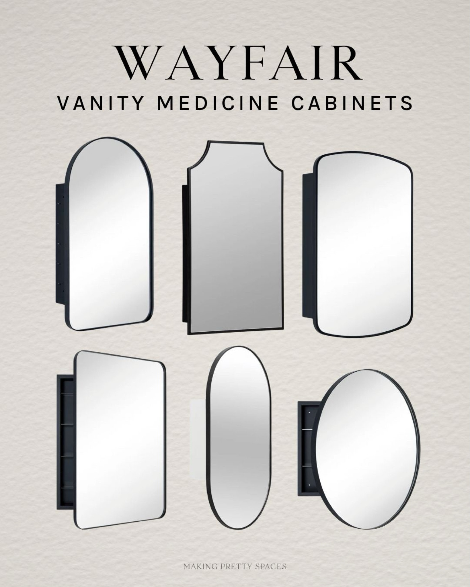 @wayfair has the best selection for bathroom medicine cabinets! I love all of the shapes and sizes they have to choose from! I’ve used the bottom left one in my previous house and I’m ordering the top left one for my one of my boys bathroom! 
#wayfair #ad #onlyatwayfair

#LTKHome #LTKStyleTip #LTKSaleAlert
