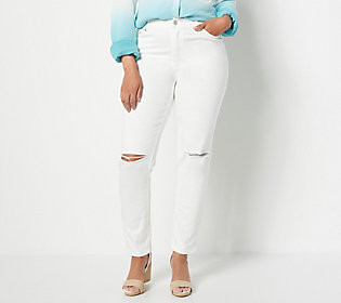Candace Cameron Bure Regular White Straight Leg Jeans | QVC