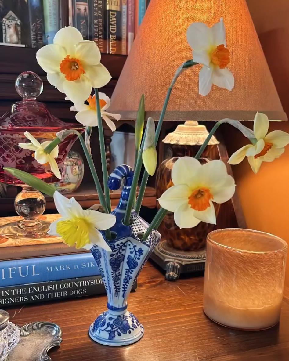 An umbrella shaped flower frog is perfect for spring blooms like these daffodils. Found a few of my exact blue and white one along with some other umbrella choices.. ☂️ 🌼

#LTKhome #LTKstyletip #LTKSeasonal