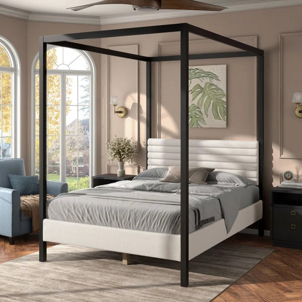 Luchak Upholstered Metal Canopy Bed | Wayfair North America
