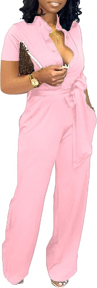 Yiershu Formal Jumpsuit for Women Dressy Elegant Long Straight Pants Jumpsuits for Party Club wit... | Amazon (US)