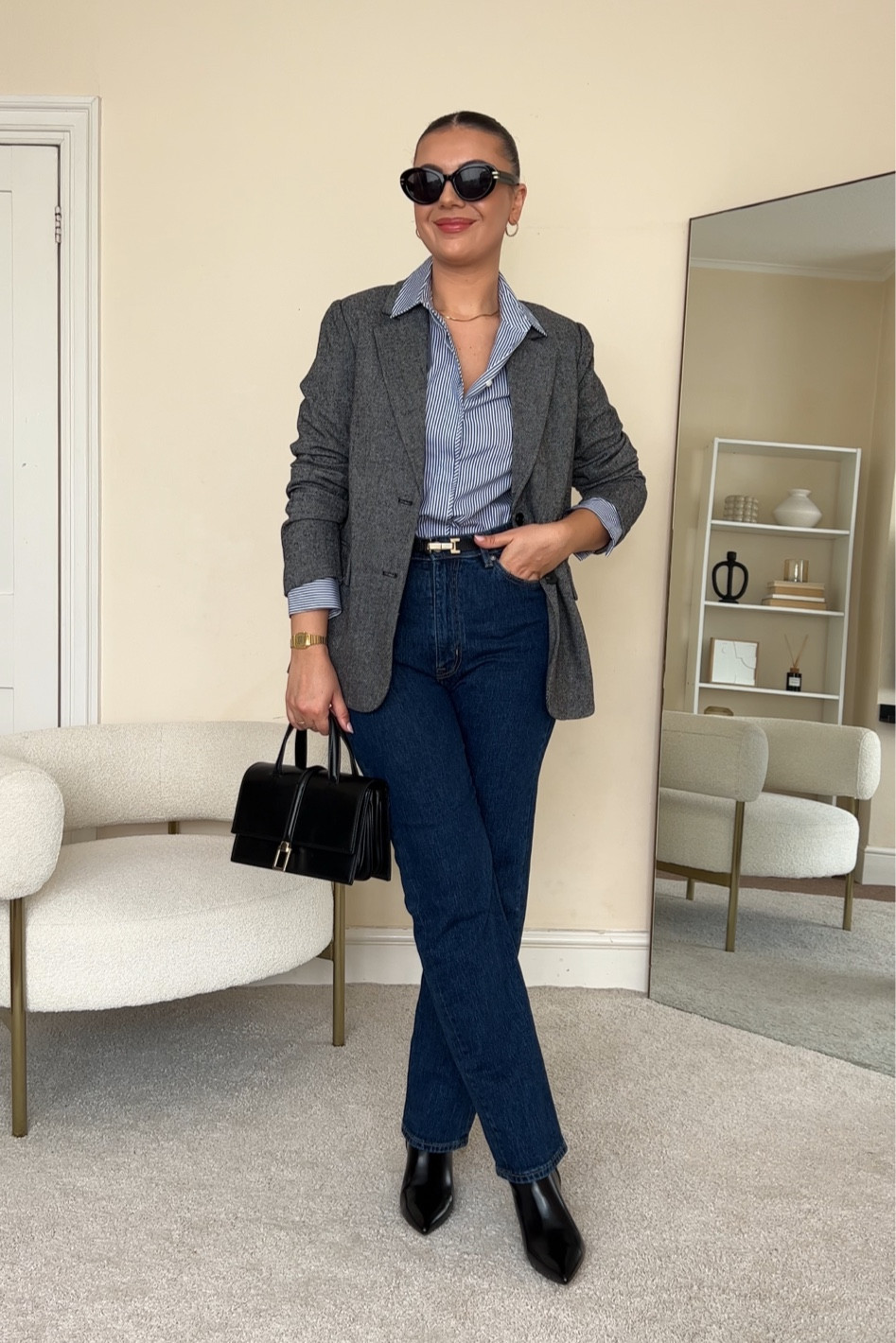 Smart casual autumn outfit.
Shirt is from Mango, wearing size S.
Blazer is from Albaray, wearing size UK8.
Jeans are from &otherstories, wearing size 30/32.
Boots are from H&M.
Bag is from Zara last year.

#LTKfindsunder100 #LTKeurope #LTKstyletip