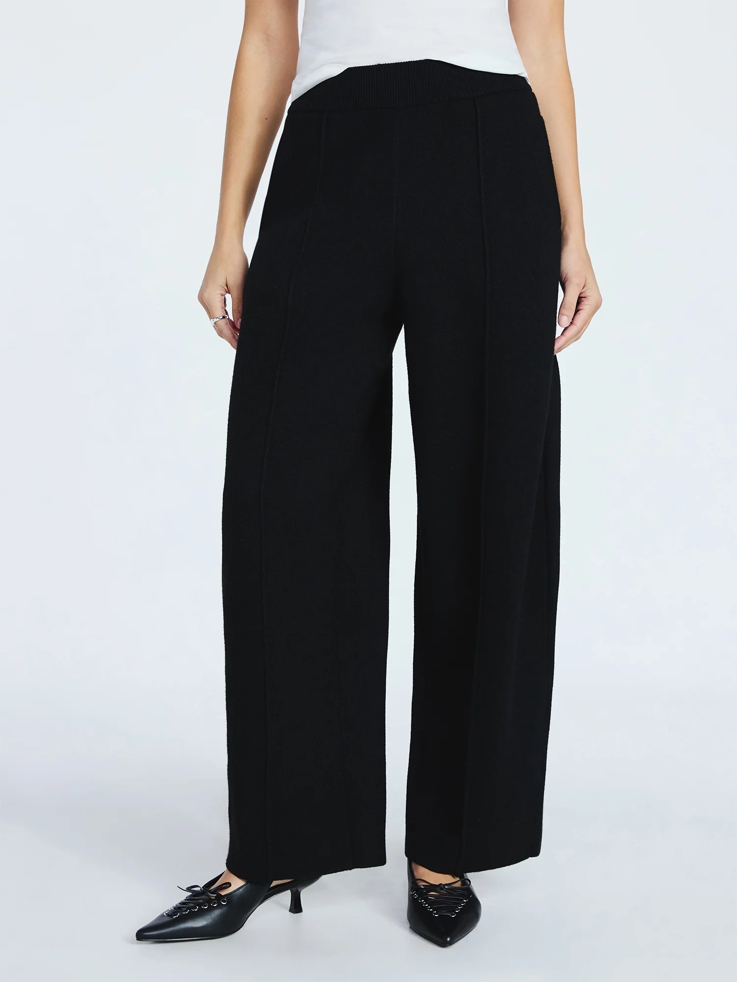 Scoop Women's Sweater Knit Barrel Pants, Sizes XS-XXL | Walmart (US)