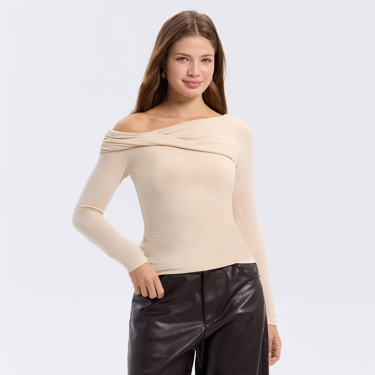 Women's Long Sleeve Asymmetrical Knit Top - A New Day™ | Target